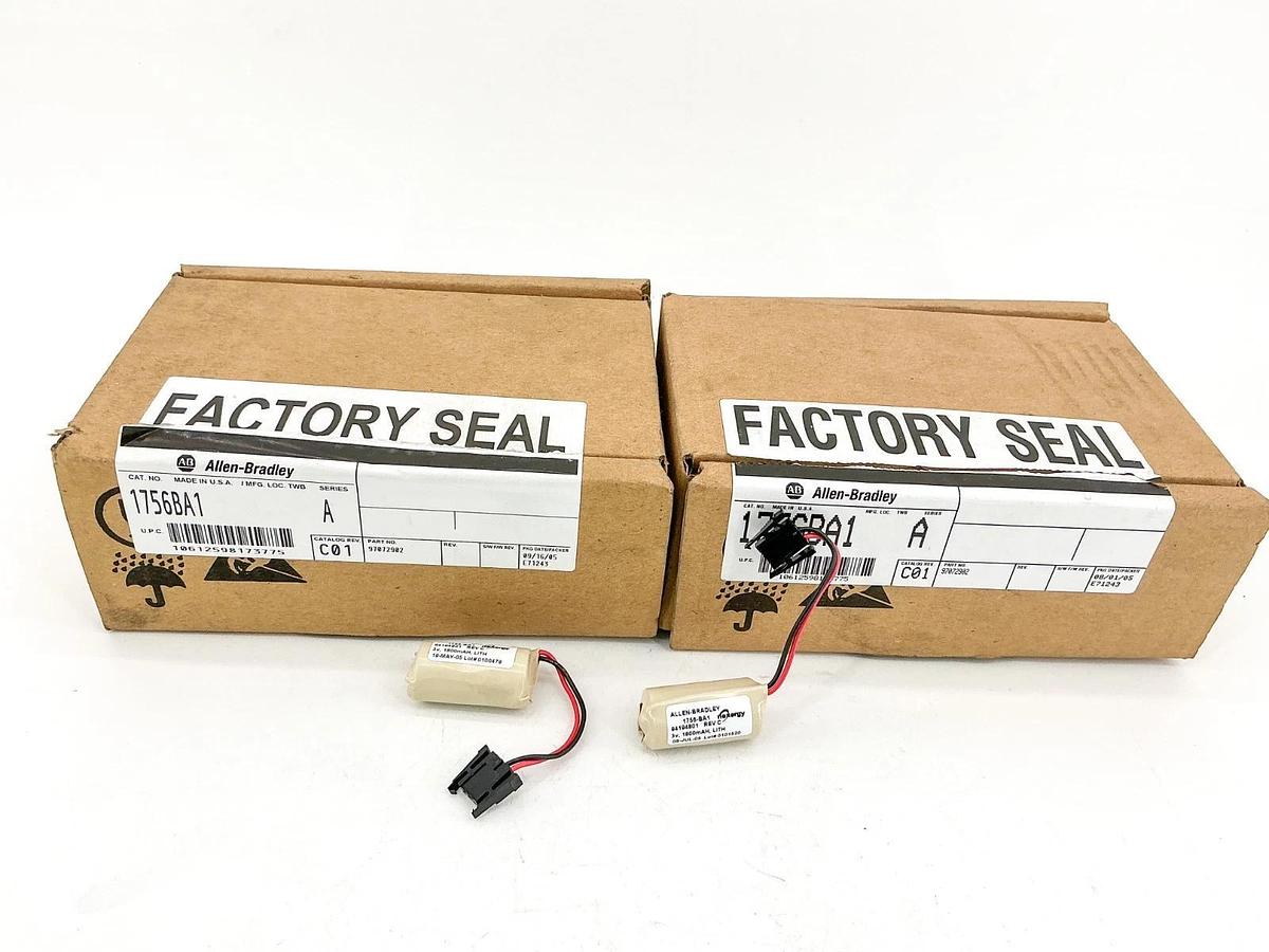 New Lot of 2 Allen Bradley 1756-BA1 Battery Assembly Ser.A