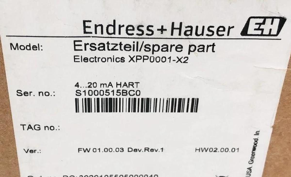 New Endress + Hauser XPP0001-X2 Spare Part 71304109 FW 01.00.03 HART