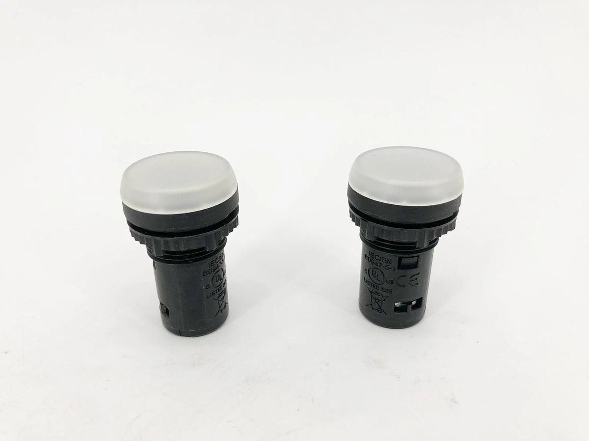Lot of 2 New Baco Controls L20SC50L Panel Pilot Lights 22mm 24V White