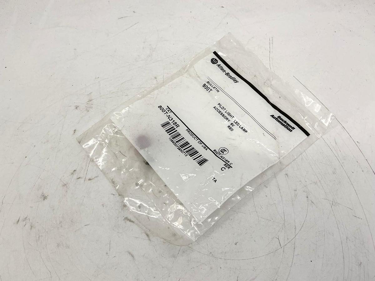 New Allen Bradley 800T-N318R Ser C Pilot Light LED Lamp Red 6V