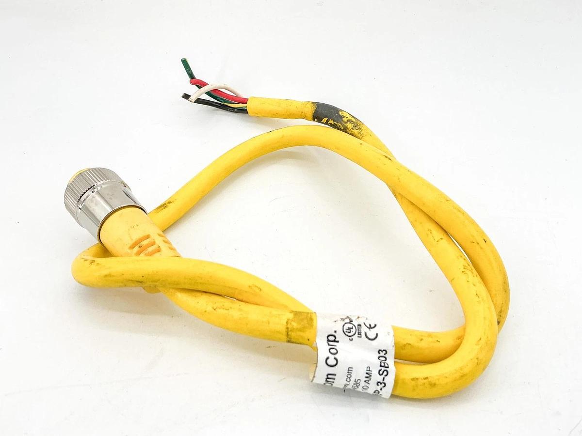 Used Mencom Co. MIN-4MP-3-SB03 Cordset 600V 10A 4 Wire - No Box