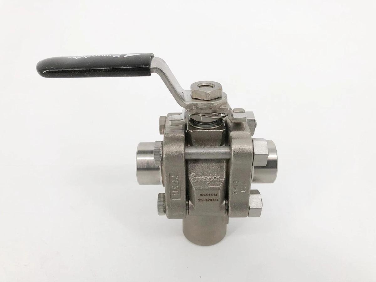 New Swagelok SS-62XTF4 3-Piece 3-Way Ball Valve 1/4" NPT 1000psi 316 Stainless
