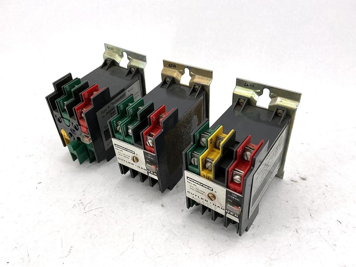 Used Lot of 3 Cutler-Hammer D40RB Ser A1 Powereed Relay Coil-120V 50/400HZ