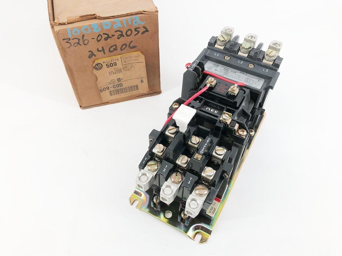 New Allen Bradley 509-COD Ser. A Starter 115-120/110V Size 2 3PH