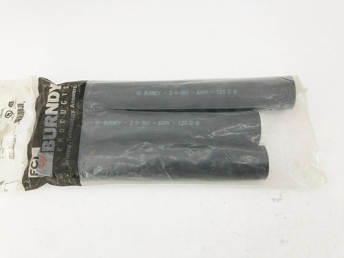 Lot of 3 New Burndy HSB150H12PF3 Heat Shrink Tubes 1.5" Dia. 12" Length 2/0-350