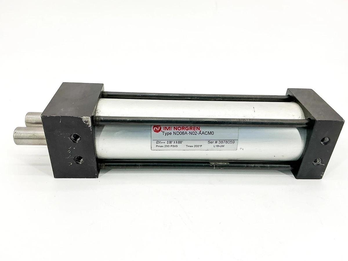Used IMI Norgren ND06A-N02-AACM0 Pneumatic Cylinder 2" Bore 6" Stroke 250PSIG