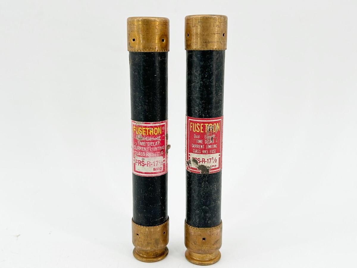 New Lot of 2 Bussmann FRS-R-17-1/2 Time Delay Dual Element Fuse 17.5A 600V RK5