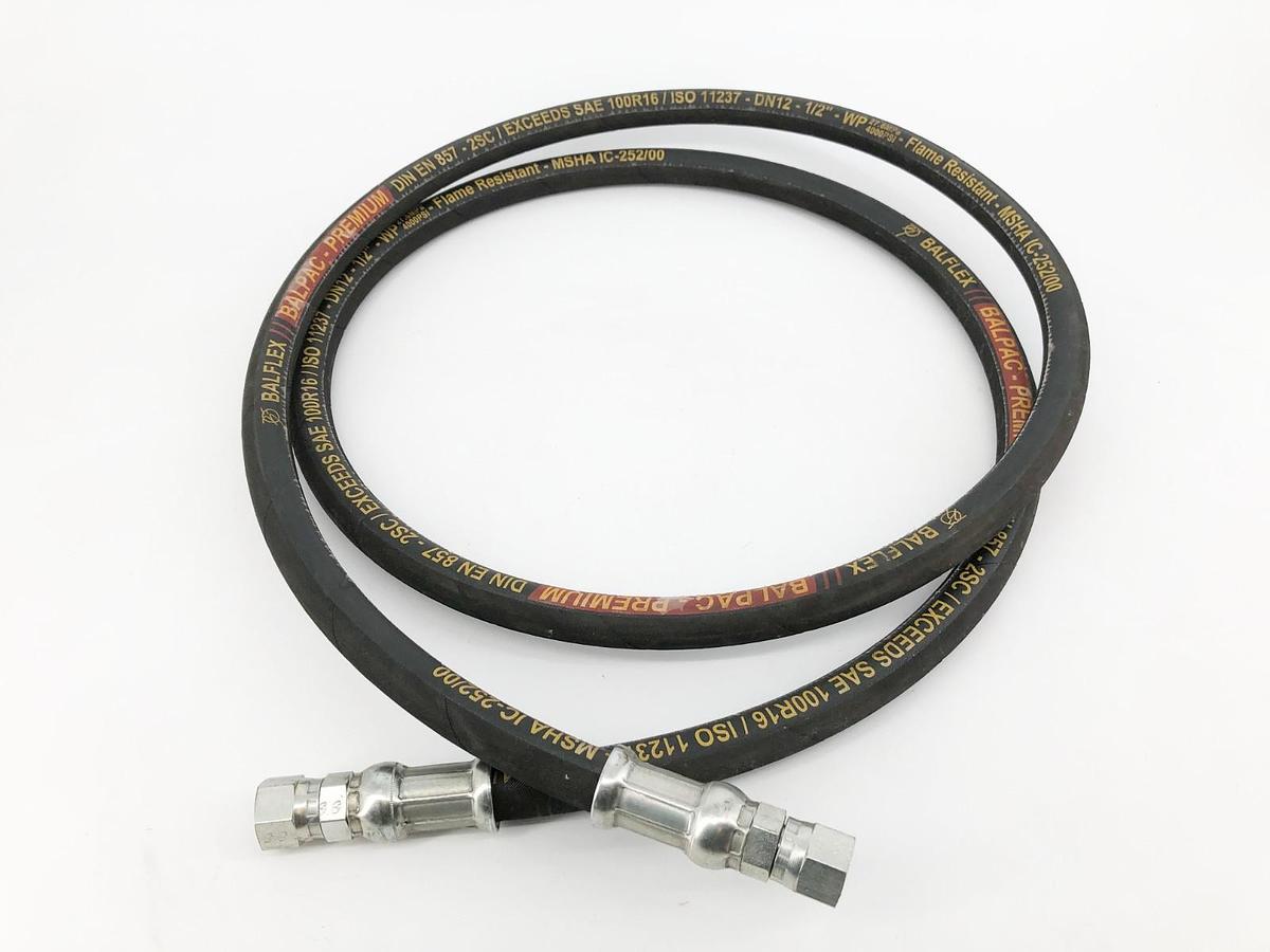 New Balflex DIN EN 857-2SC Hose SAE 100R16 DN12 1/2" 4000psi 98" L - No Box