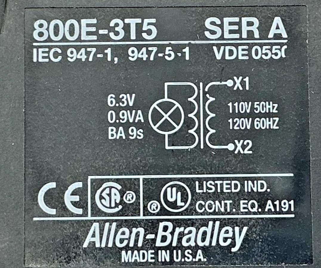 New Allen Bradley 800E-3T5 Ser A Transformer Module 110/120V 50/60HZ - No Box