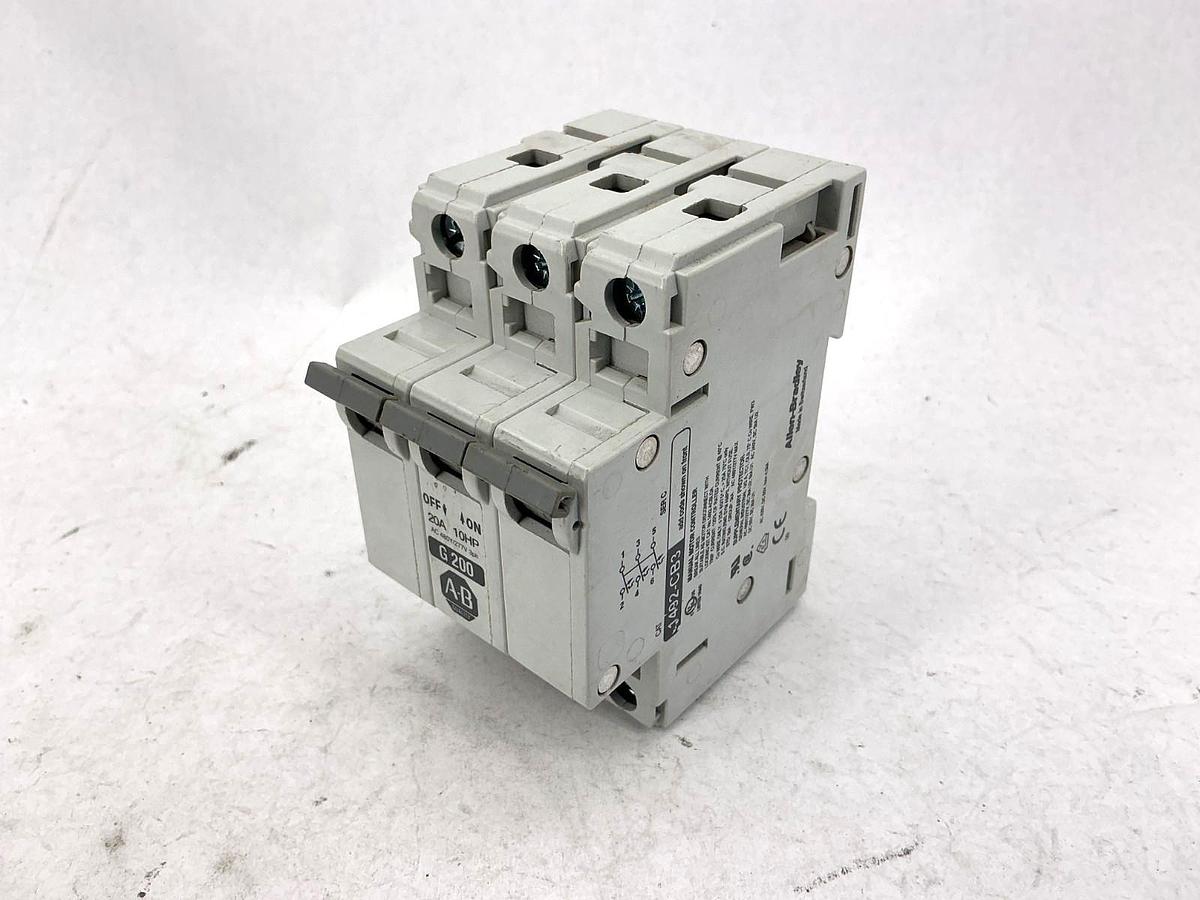 New Allen Bradley 1492-CB3G200 Ser C Circuit Breaker 3P 20A AC 480Y/277V -No Box