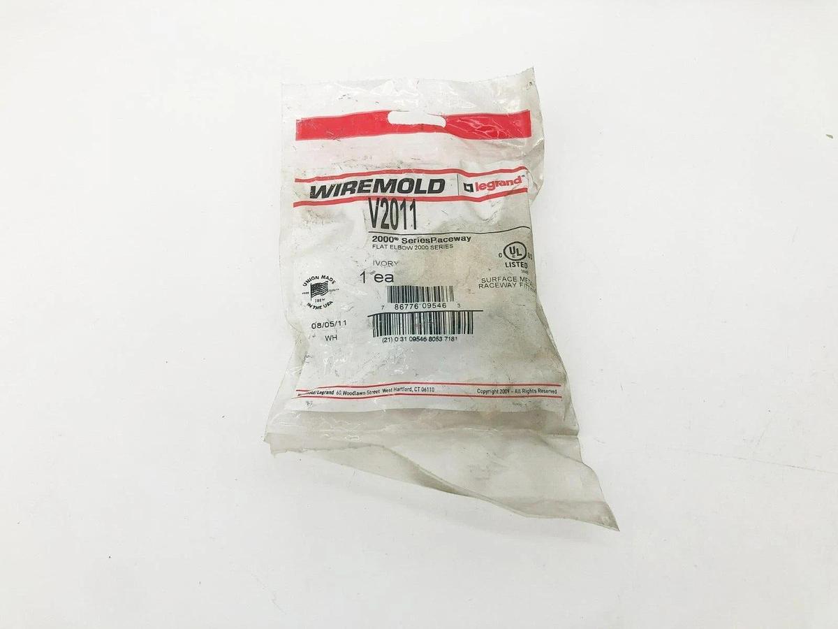 Lot of 2 New Legrand Wiremold V2011 Flat Elbow Fittings Ivory 2000 Series