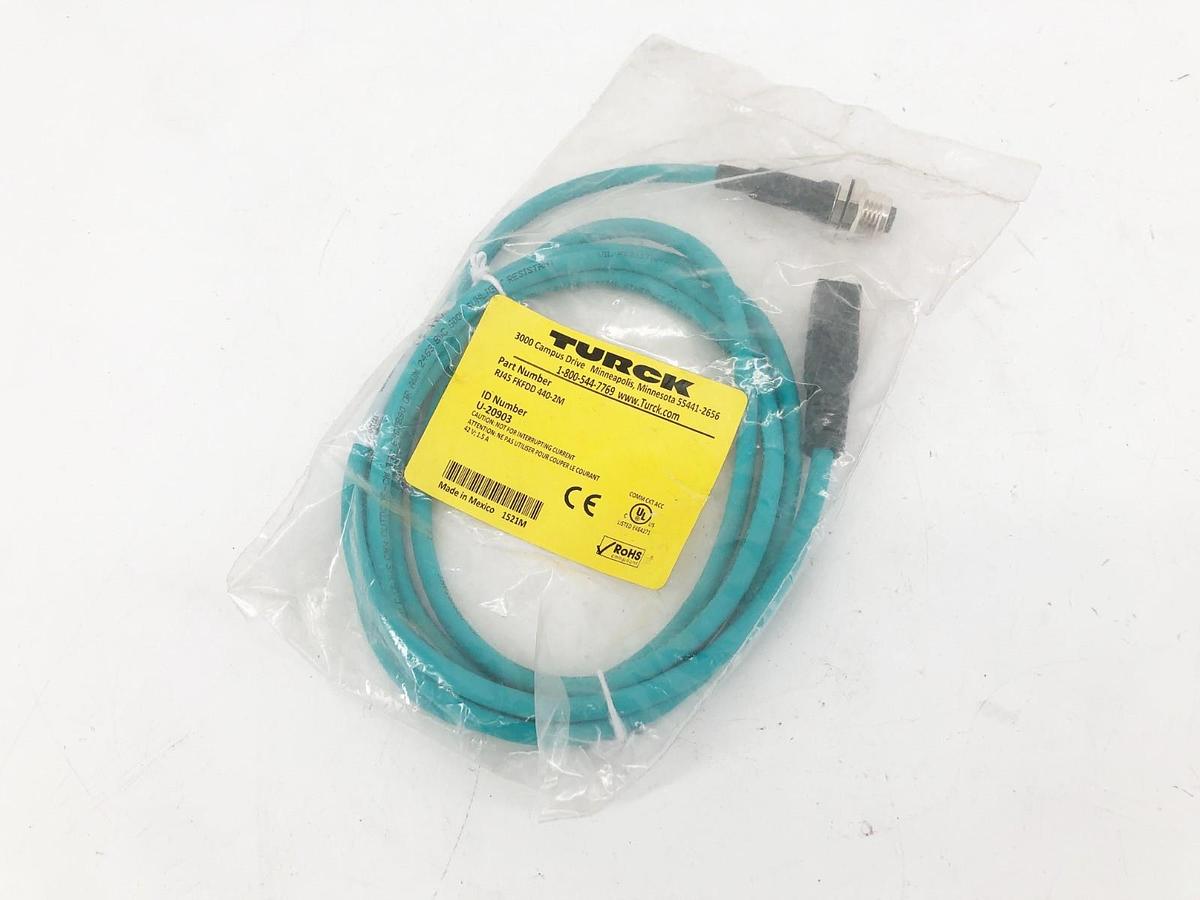 New Turck RJ45 FKFDD 440-2M Cordset 2m 42V 1.5A U-20903