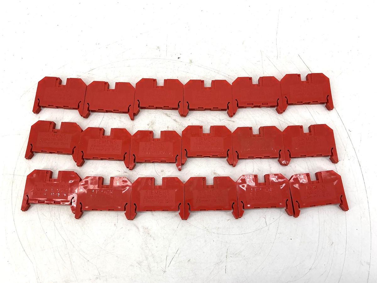 Used Lot of 18 Siemens 8WA1011-1BF21 Terminal Block 600V 22-12AWG 750V 8WA1 011-1BF21