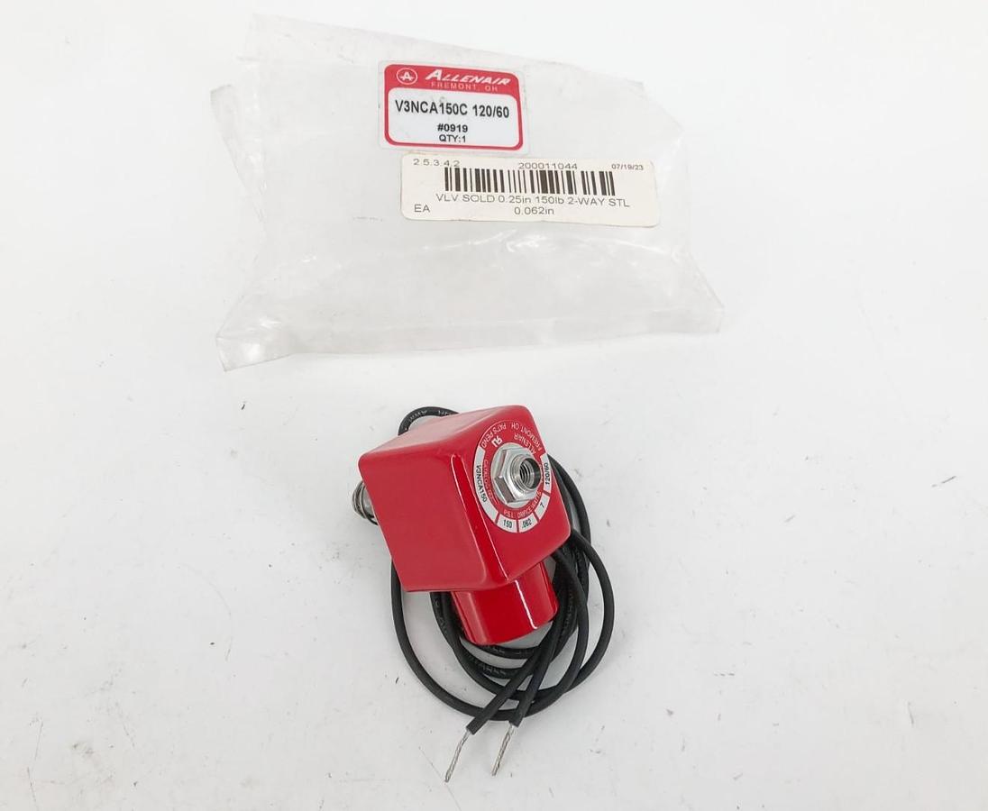 New Allenair V3NCA150C Solenoid Valve Coil 150psi 120/60 7W 0.062 Orifice