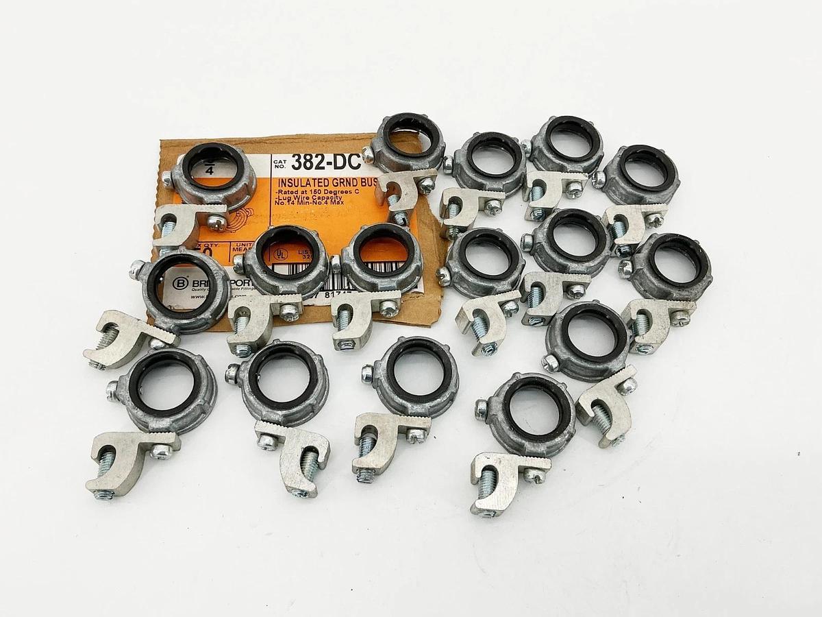 New Lot of 16 Bridgeport 382-DC Insulated GRND Bushings 3/4" 150 Degrees -No Box