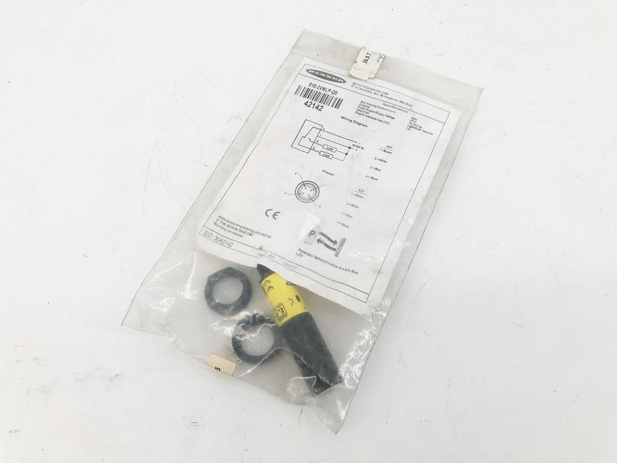 New Banner Engineering S18-2VNLP-Q8 Proximity Sensor 10-30VDC 6m Range