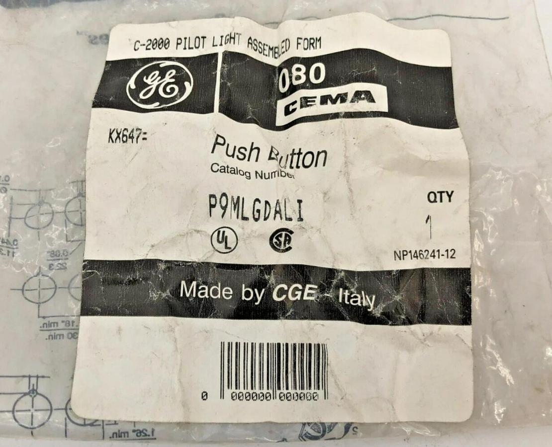 Lot of 2 New GE General Electric Misc. Pushbuttons P9MLGDALI P9SPNVG
