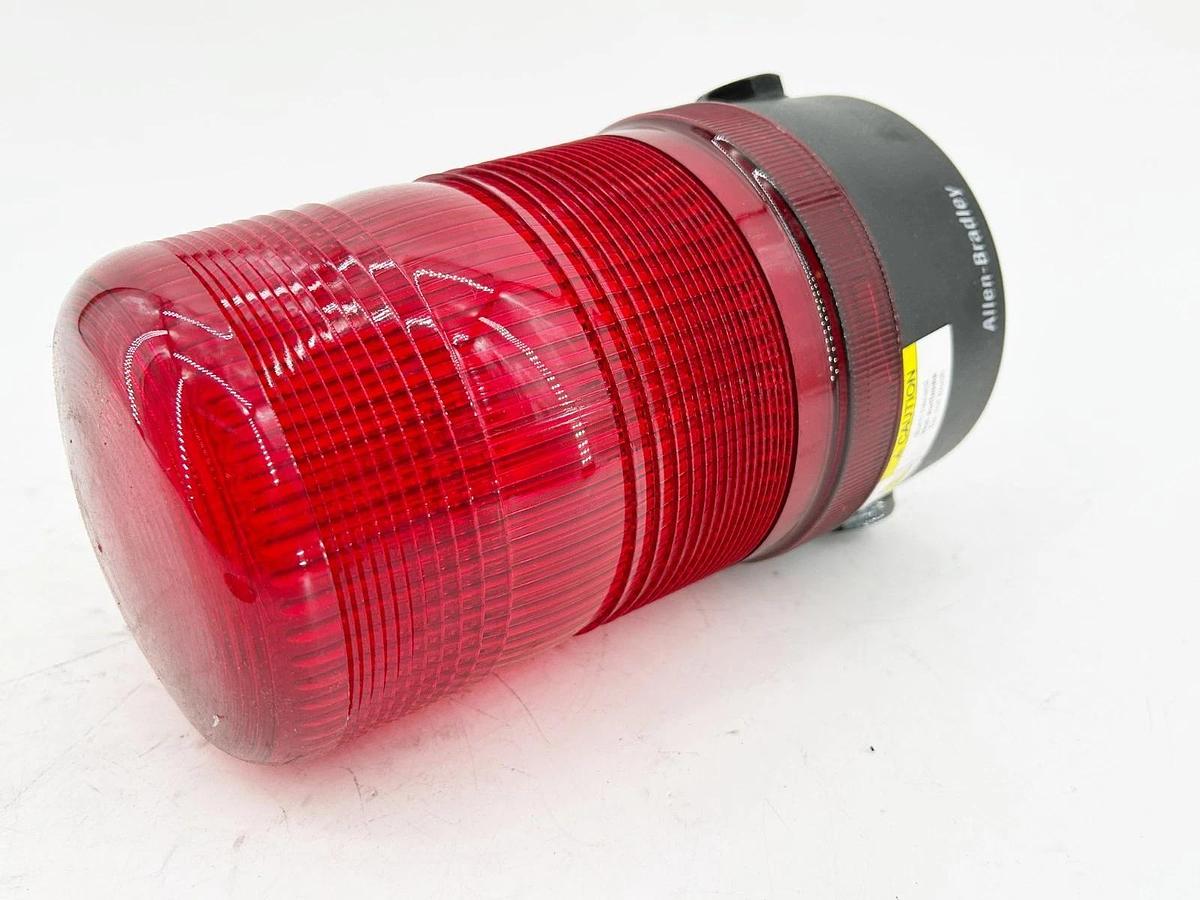 New Allen Bradley 855BM-S10DH4 Round 120MM Beacon Light 120V Red Ser.A