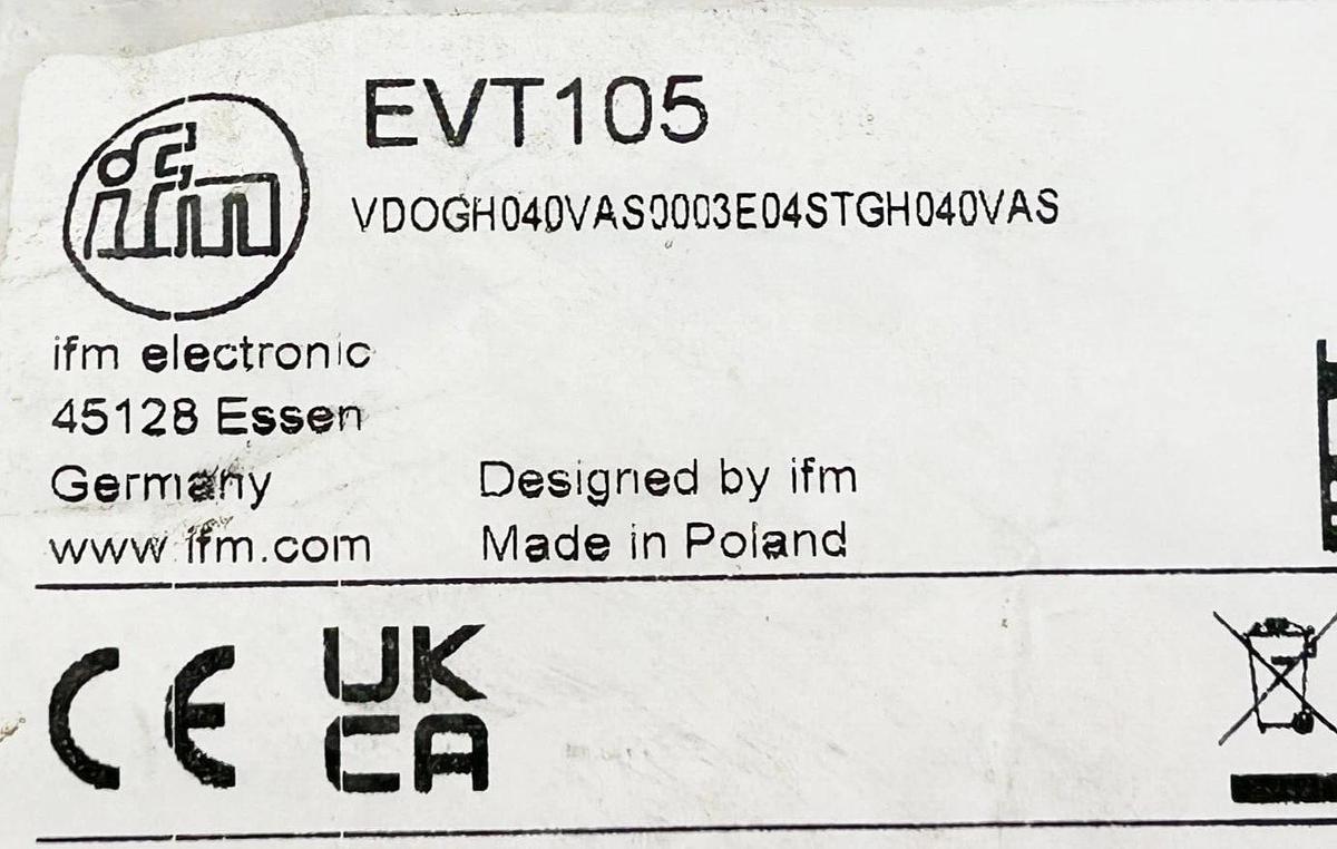 New IFM EVT105 Cordset 300V AWG 22