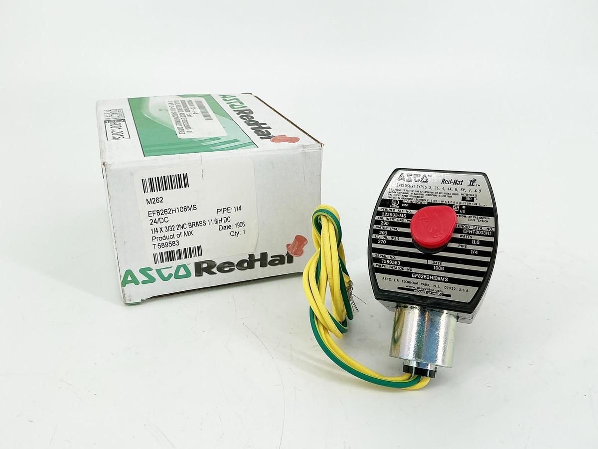 New Asco EF8262H108MS 24VDC Solenoid Valve 290PSI 1/4" Pipe 11.6W