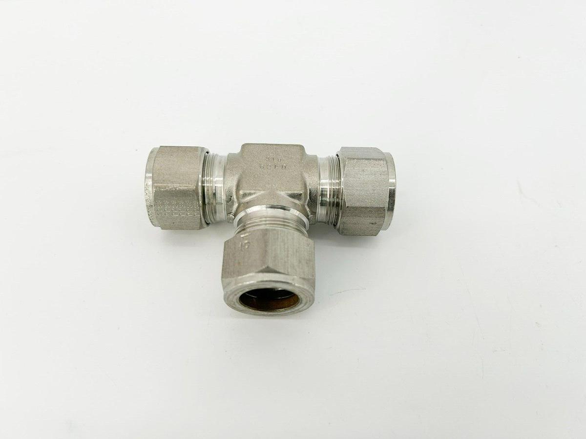 New Gyrolok 18TTT316MM Union Tee, 18mm, Stainless Steel