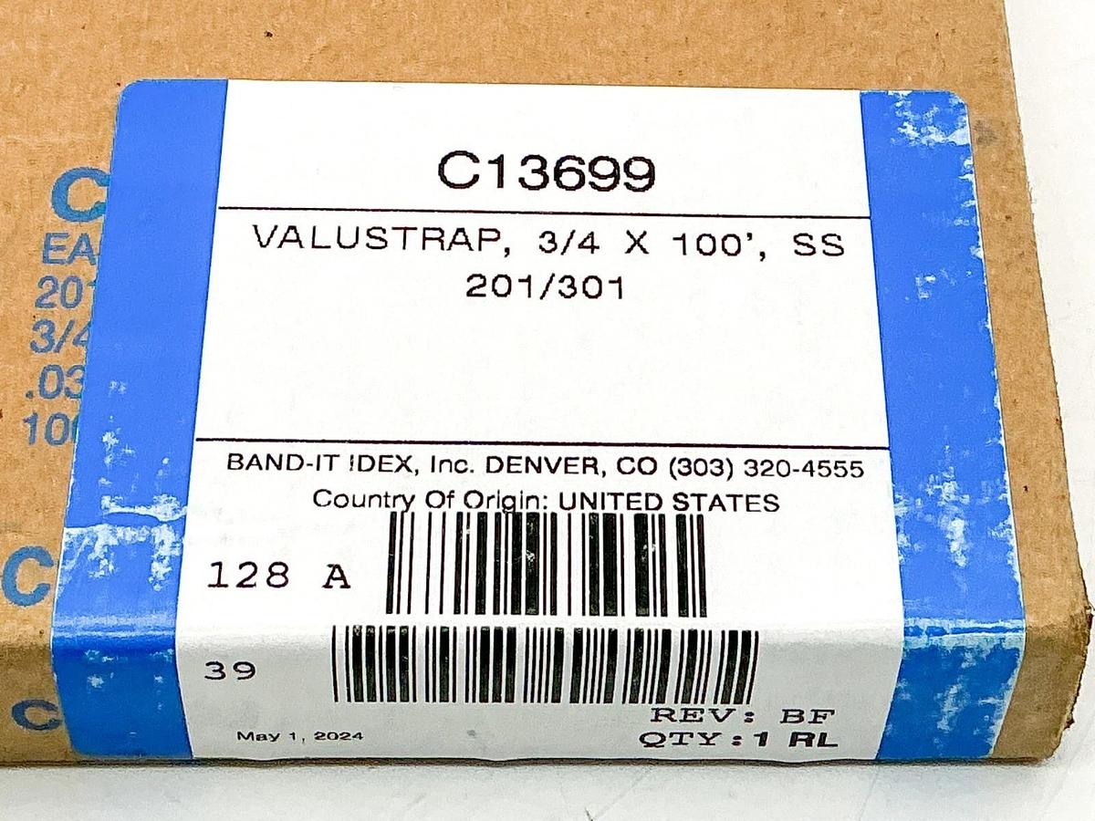 New Bandit C13699 Stainless Steel Valustrap 3/4" X 100' SS 201/301