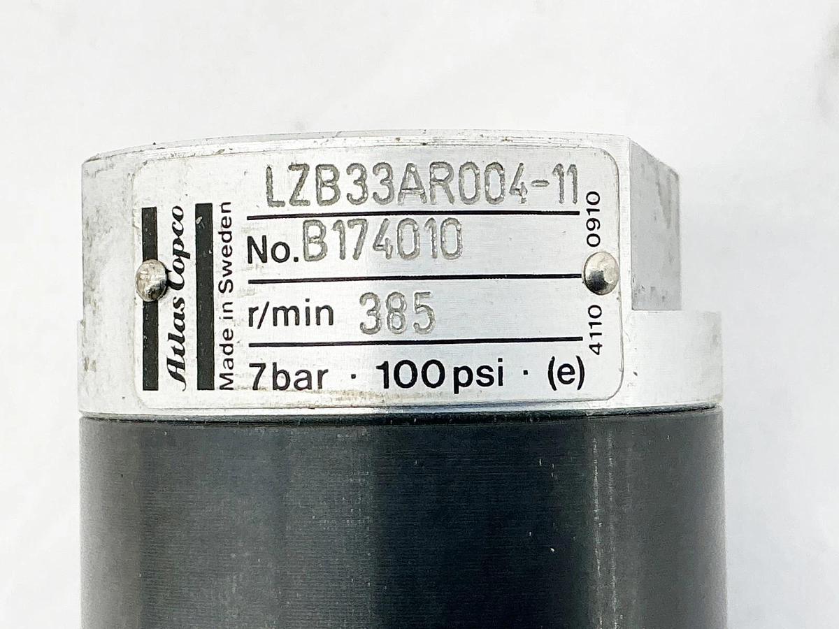 New Atlas Corpco LZB33AR004-11 Rotary Vane Air Motor 100PSI R/Min 385
