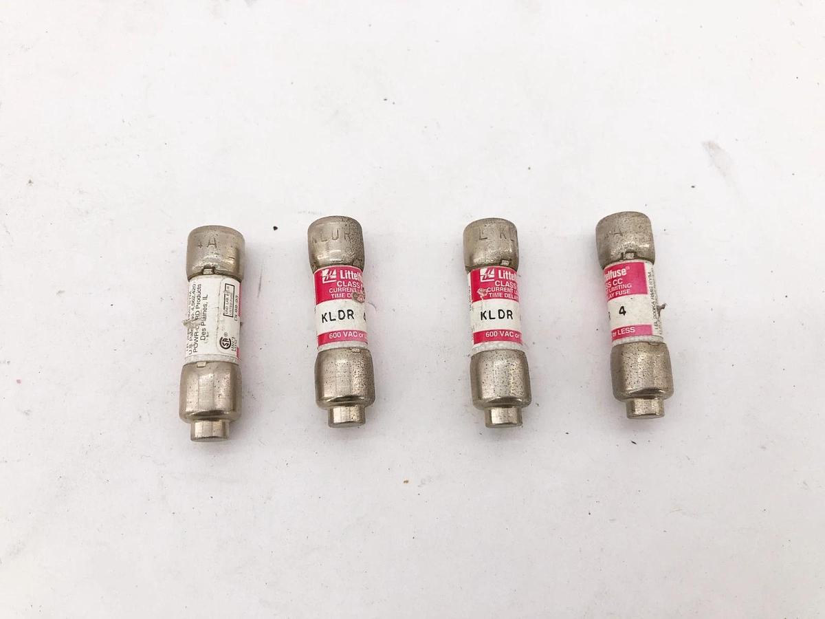 Lot of 4 New Littelfuse KLDR-4 Fuses 4A 600V Class CC - No Box