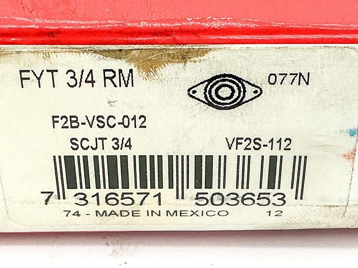 New SKF FYT 3/4 RM Pillow Block Bearing 3/4" F2B-VSC-012