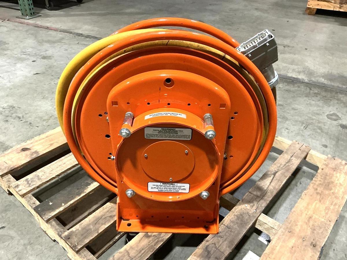 Used Gleason Reel S21751-163-15-2-CSA Heavy Duty Cable Reel Retrieve 30ft 35A 600V