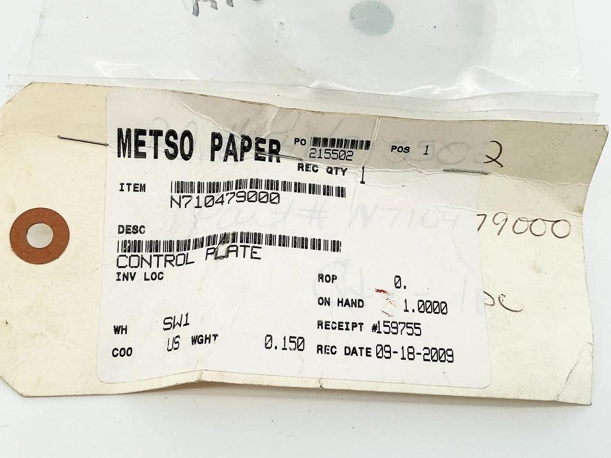 New Metso Paper N710479000 Control Plate