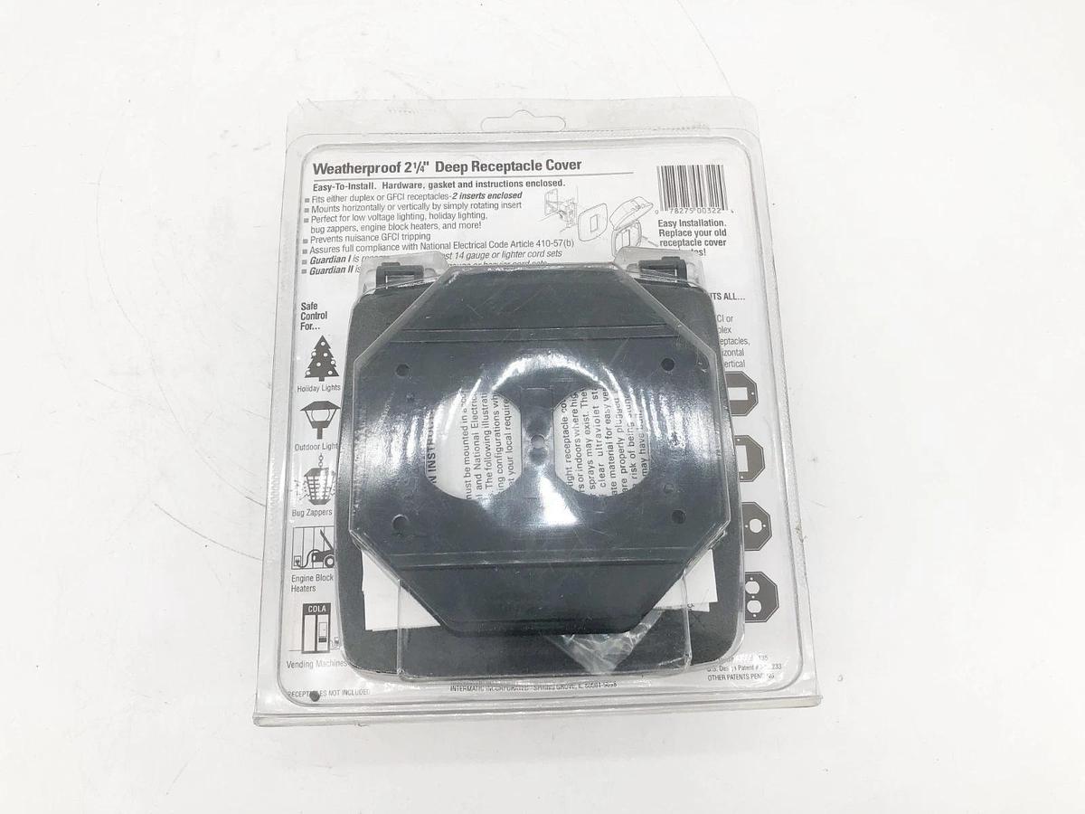 Lot of 2 New Intermatic WP1020C Double Gang Weather Proof Receptacle Covers
