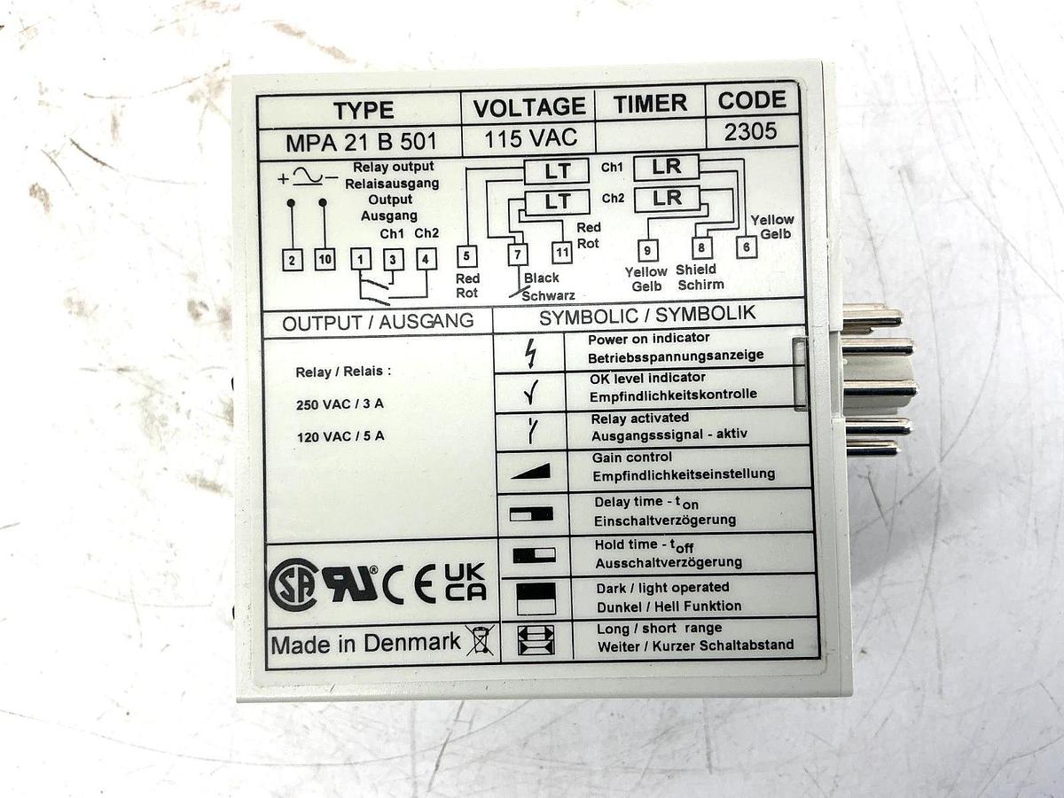 New Telco MPA-21-B-501 Photo Amplifier Relay 11-Pin 115VAC 0453112100 MPA21B501