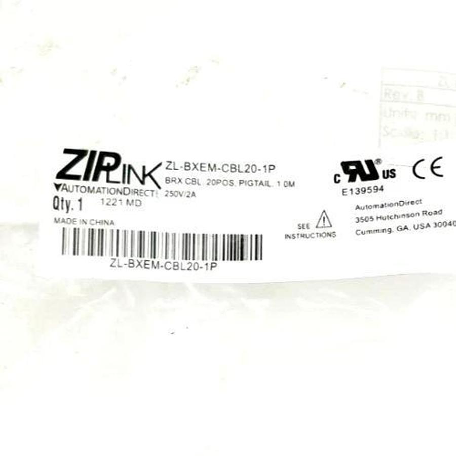 New ZIPLink ZL-BXEMCBL20-1P Cable, 20-Pos, Pigtail, 1M, 250V/ 2A