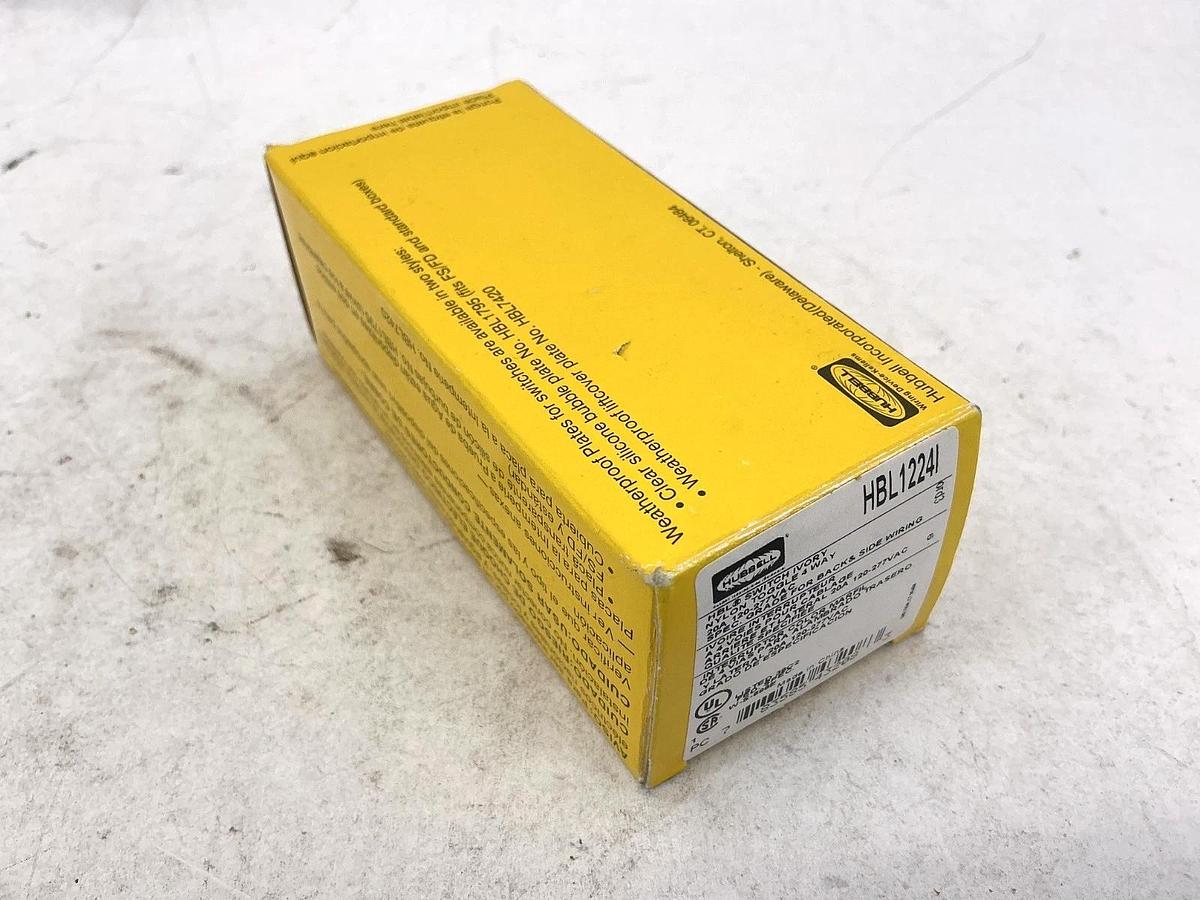 New Hubbell HBL1224I Switch Ivory Nylon Toggle 4-Way 20A 120-277VAC