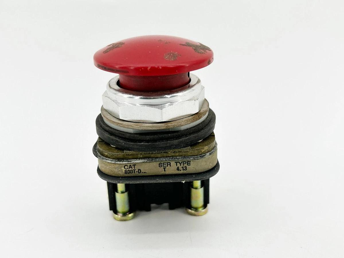Used Allen Bradley 800T-D6A Pushbutton Momentary Contact 30MM Red Ser. T