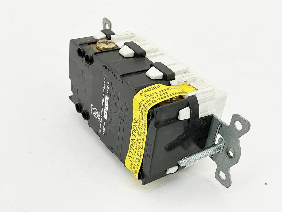 New Hubbell GFBF20WLA White Faceless GFCI Receptacle With LED 20A
