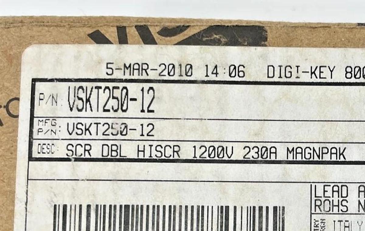 Box of 2 New Vishay VSKT250-12 Dual Thyristor Module SCR 230A 1200V