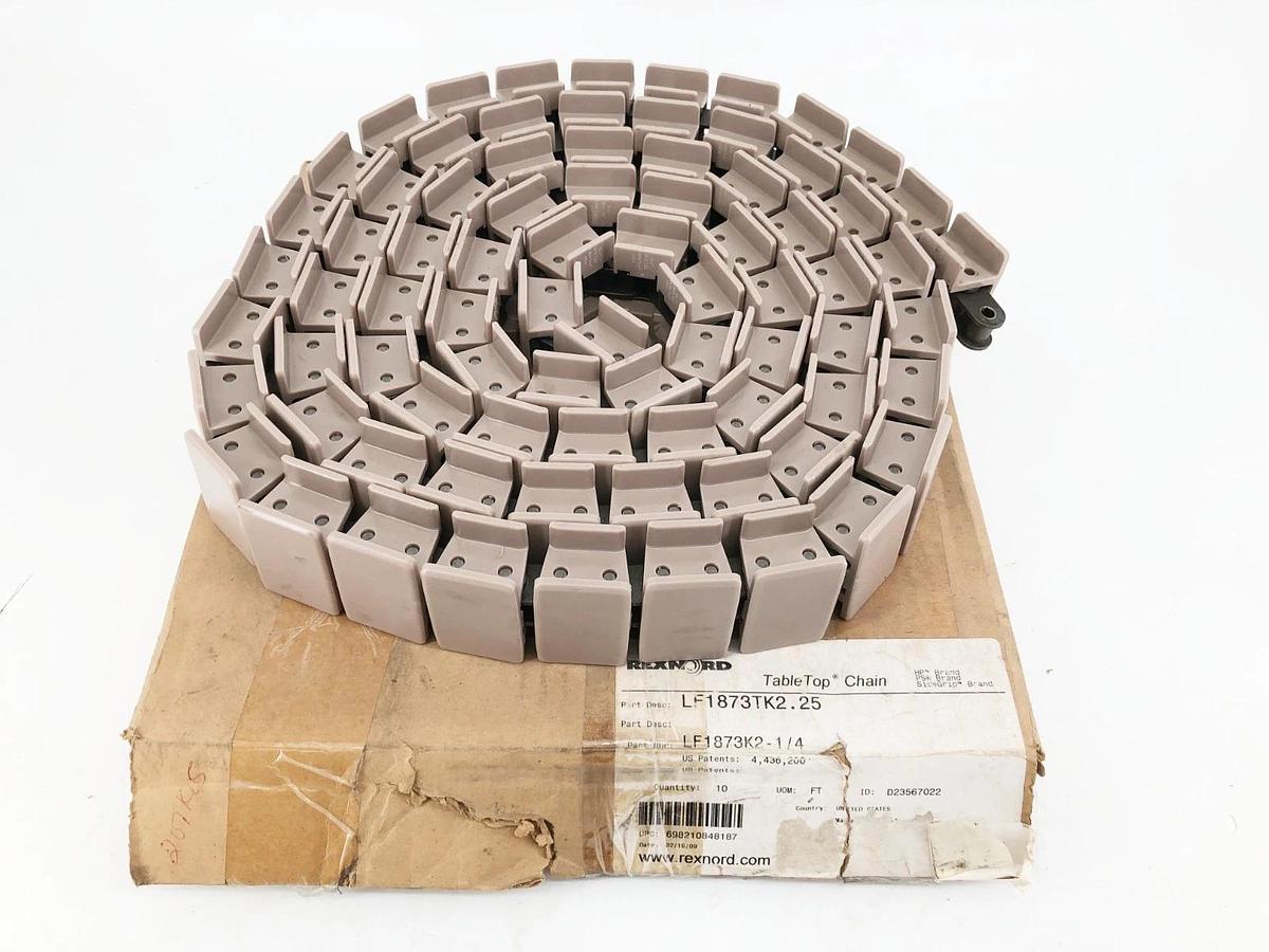 New Rexnord LF1873TK2.25 TableTop Chain 10 FT. LF1873K2-1/4