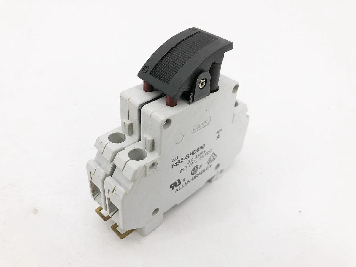 Lot of 3 New Allen-Bradley 1492-GHD050 Circuit Breakers 5A 250VAC 65VDC - No Box