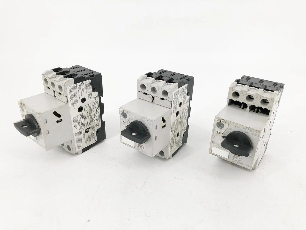 Used Lot of 3 Fuji Electric BM3RHB-1P6 Manual Motor Starters 1-1.6A