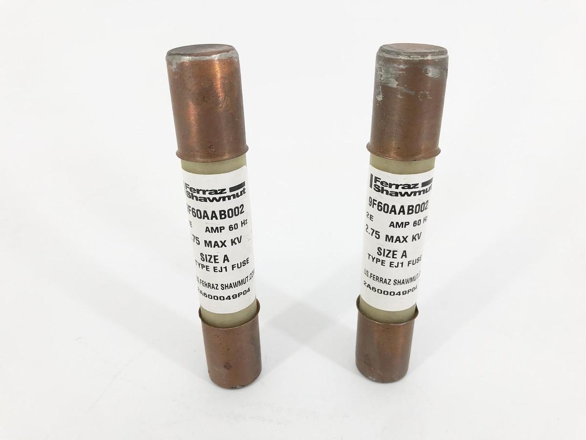 Lot of 2 New Ferraz Shawmut 9F60AAB002 Fuse 2E Amp 2.75KV Size A Type EJ1 No Box