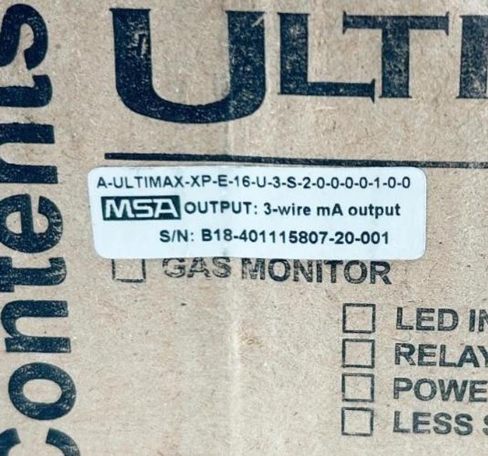 New MSA A-ULTIMAX-XP-E-16-U-3-S-2-0-0-0-0-1-0-0 Gas Detector - Sealed Box