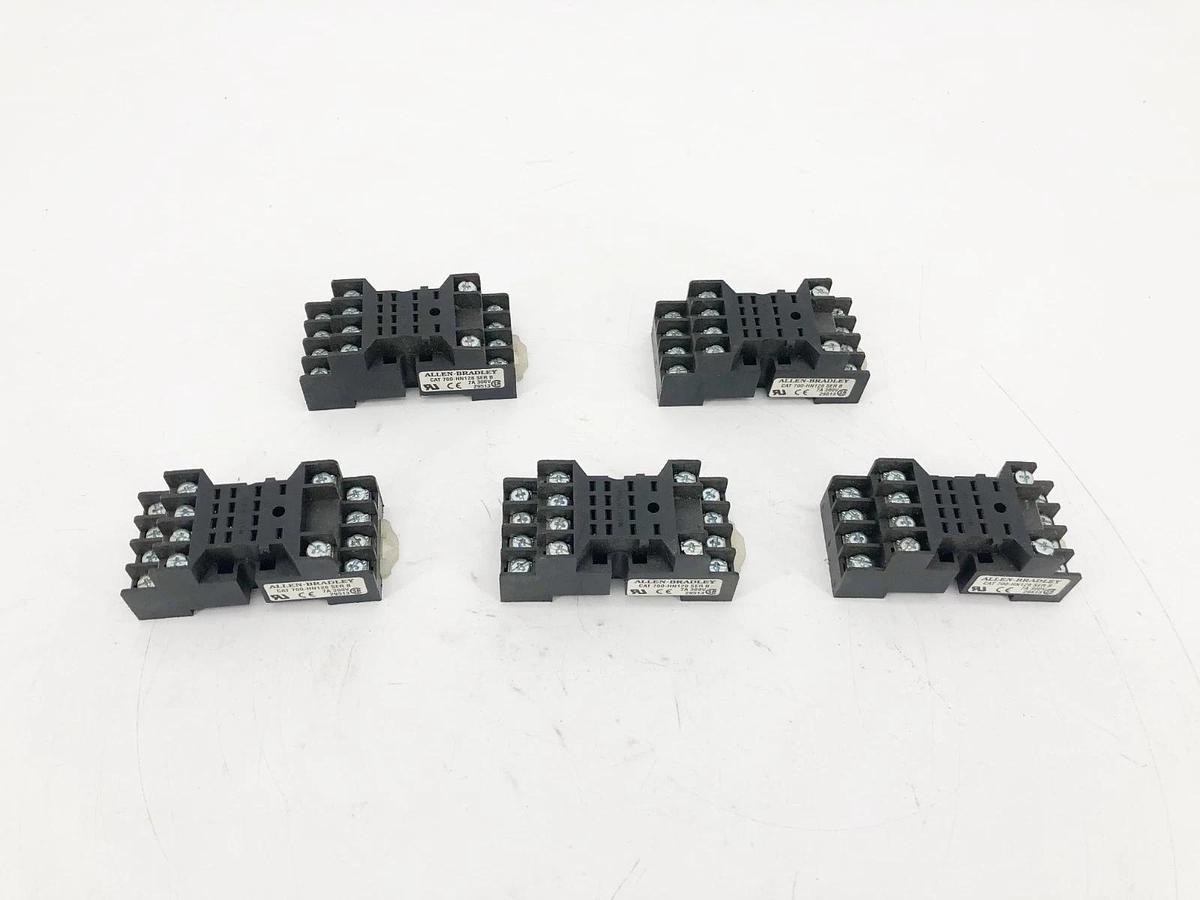 Used Lot of 5 Allen Bradley 700-HN128 Ser. B Relay Bases 7A 300V 29513