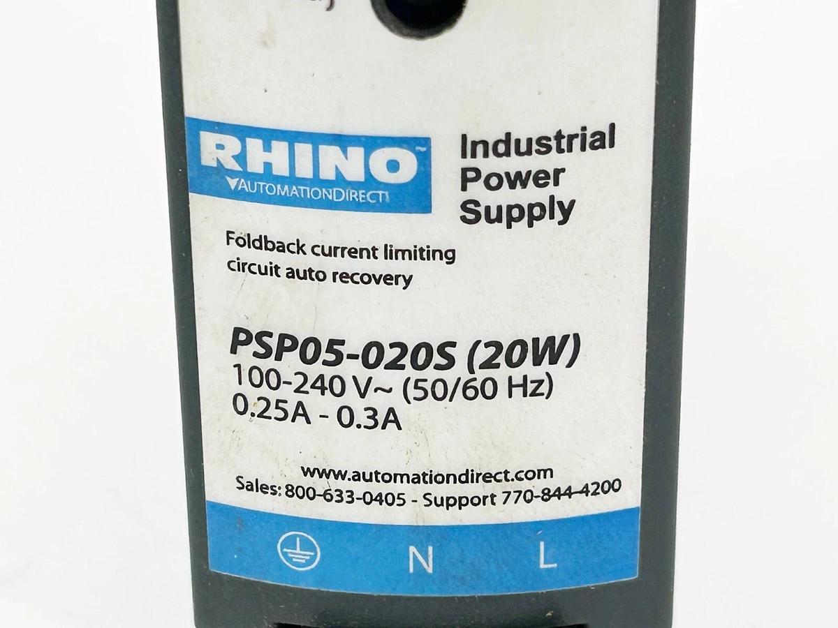 Used Rhino PSP05-020S Power Supply 240VAC 375VDC 4A 20W 1 Phase