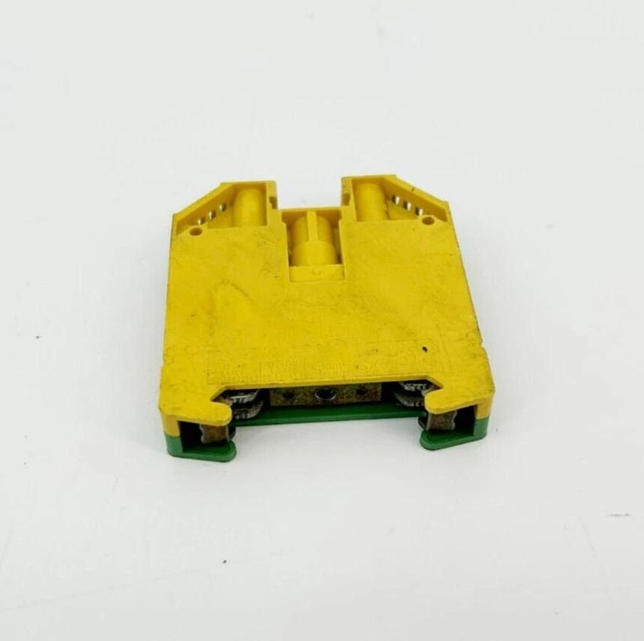 Used Lot of 6 Weidmuller WPE 16 Terminal Blocks Green/Yellow