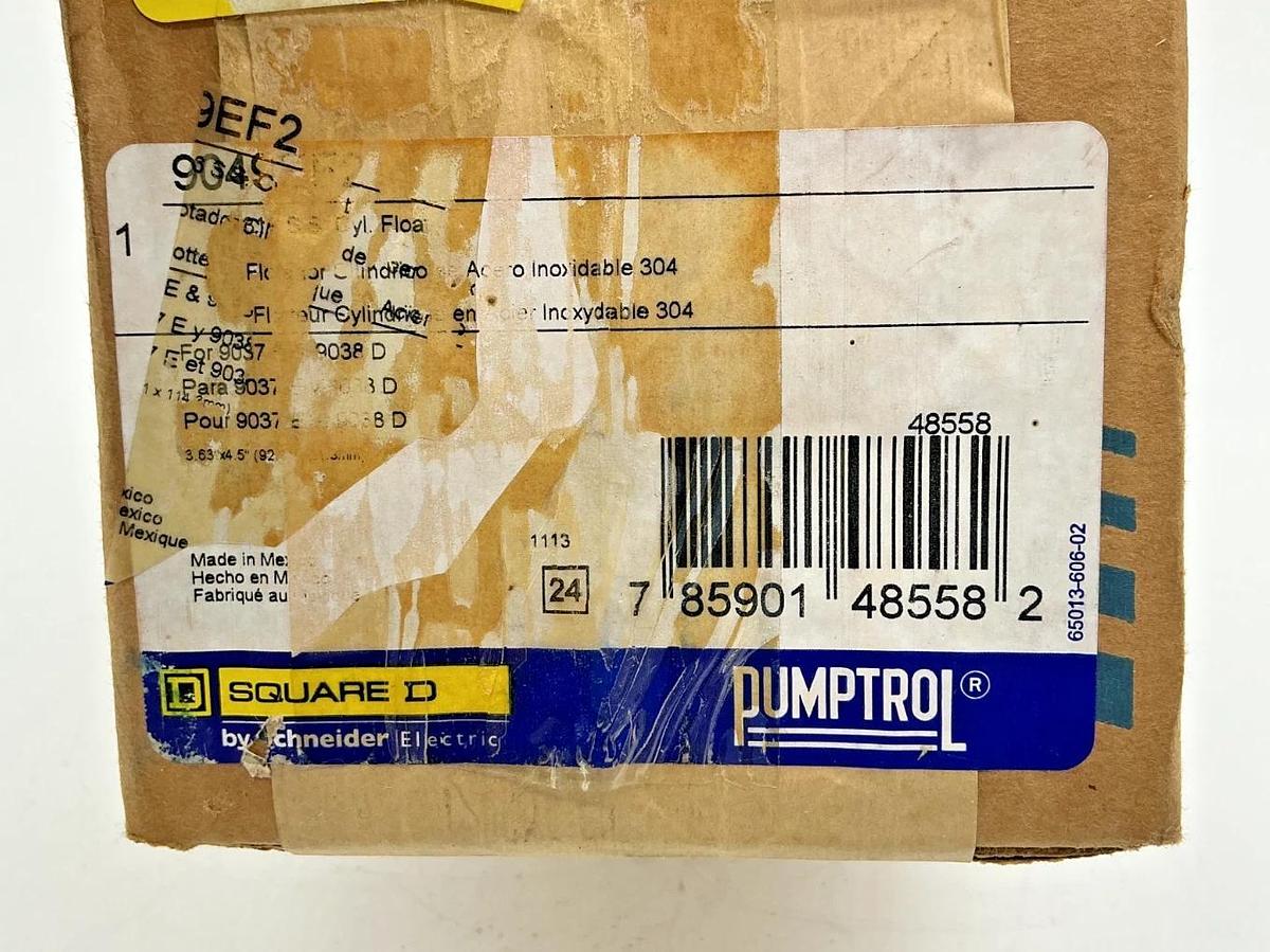 New Square D 9049EF2 Float Switch Ball 316 SS Cylinder Float 9049EF-2