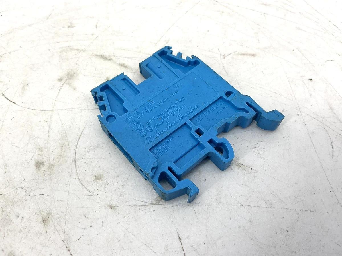 Used Lot of 22 ABB Entrelec M4/6-5116-BLUE Terminal Block 10AWG 25A 600V M4/6-5116