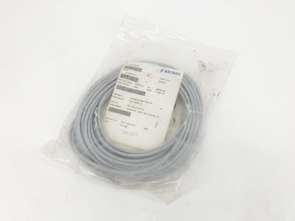 New Krones 0902190806 Connector Cable M12-Opened 12m Length