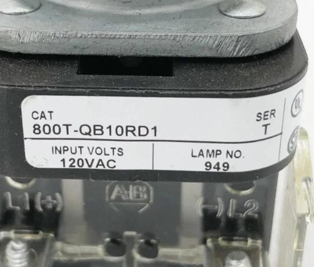 New Allen-Bradley 800T-QB10RD1 Ser. T Red Illuminated Pushbutton 120V